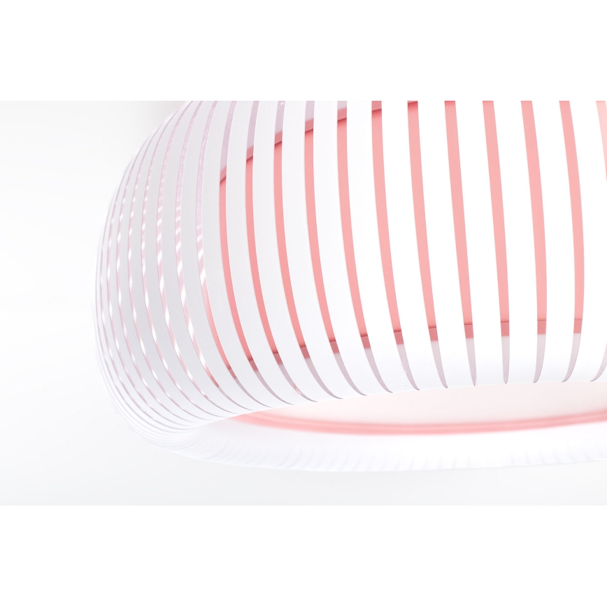 Candeeiro de tecto STRIPES 2xE27/40W/230V Ø 55 cm branco/rosa