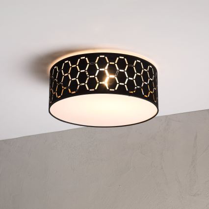 Candeeiro de tecto ULLE 1xE27/15W/230V Ø 35 cm preto