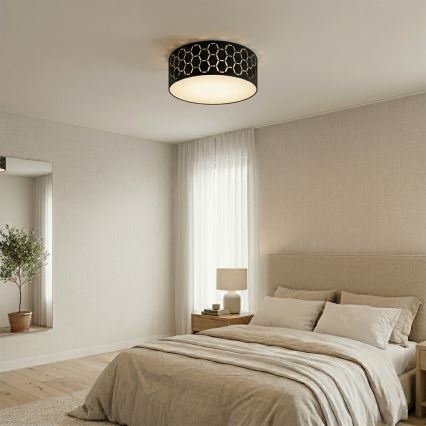 Candeeiro de tecto ULLE 1xE27/15W/230V Ø 35 cm preto