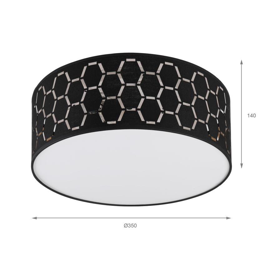 Candeeiro de tecto ULLE 1xE27/15W/230V Ø 35 cm preto