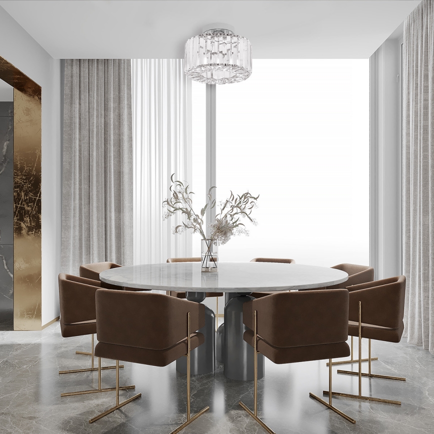 Candeeiro de tecto VETRO 1xE27/15W/230V diâmetro 24,5 cm cromado mate