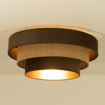 Candeeiro de tecto WENTA 1xE27/60W/230V Ø 50 cm castanho/juta