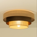 Candeeiro de tecto WENTA 1xE27/60W/230V Ø 50 cm juta/castanho