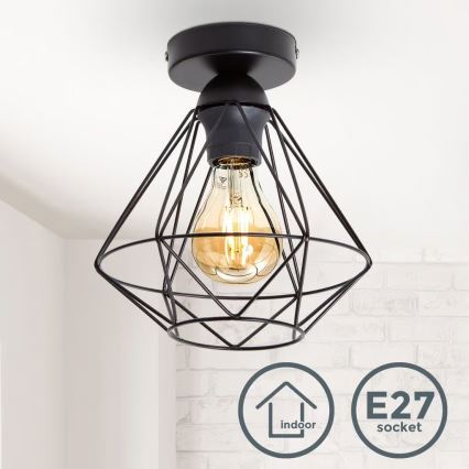 Candeeiro de teto 1xE27/40W/230V preto