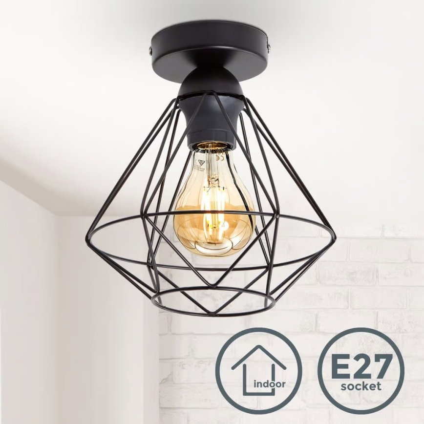 Candeeiro de teto 1xE27/40W/230V preto