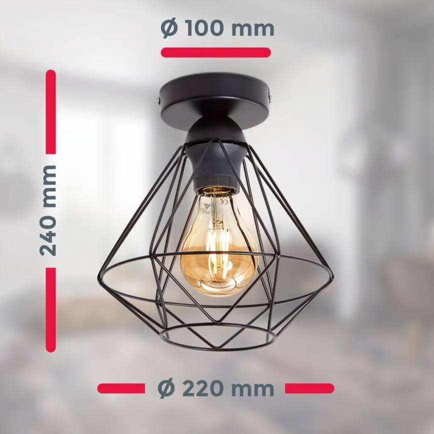 Candeeiro de teto 1xE27/40W/230V preto