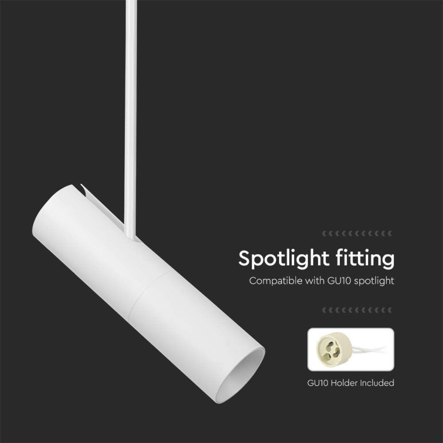 Candeeiro de teto com haste 1xGU10/35W/230V branco