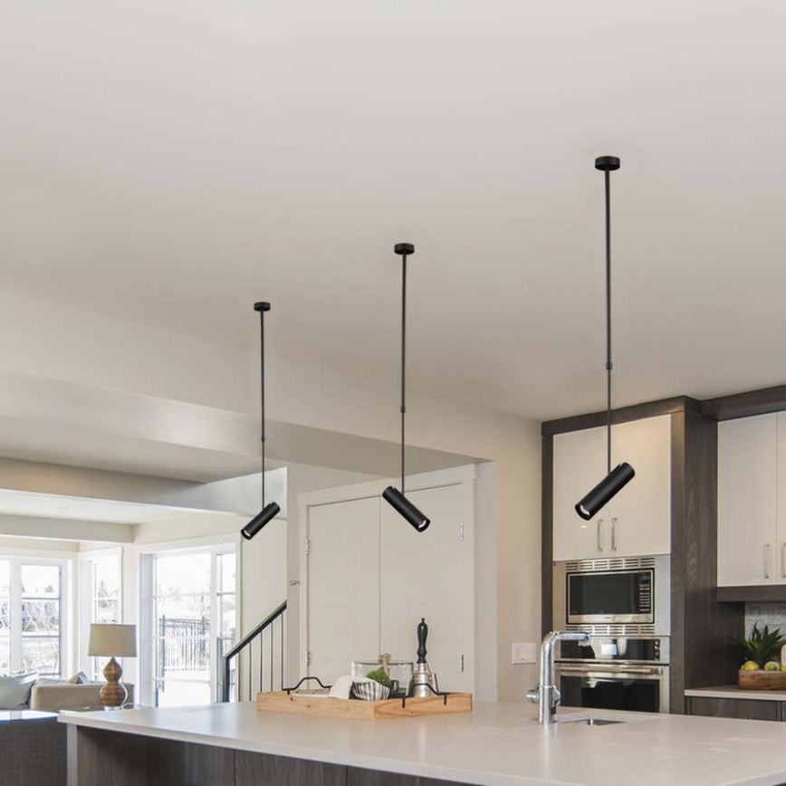 Candeeiro de teto com haste 1xGU10/35W/230V preto