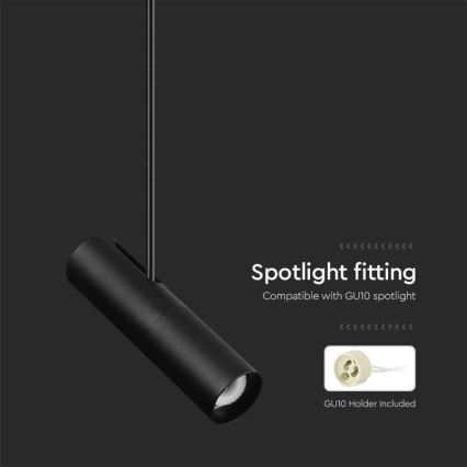 Candeeiro de teto com haste 1xGU10/35W/230V preto