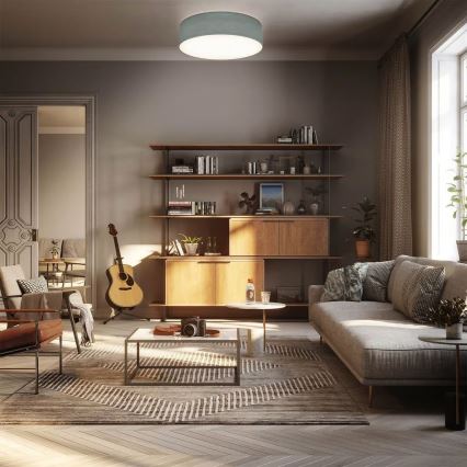 Candeeiro de teto 2xE27/40W/230V Ø 38 cm cinzento