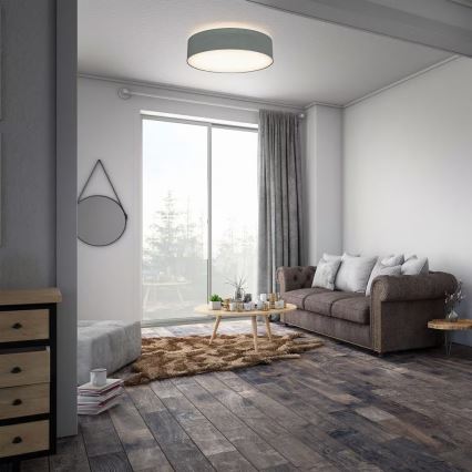 Candeeiro de teto 2xE27/40W/230V Ø 38 cm cinzento