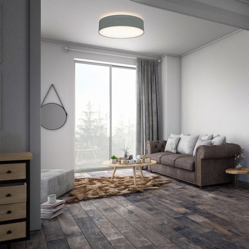 Candeeiro de teto 2xE27/40W/230V Ø 38 cm cinzento