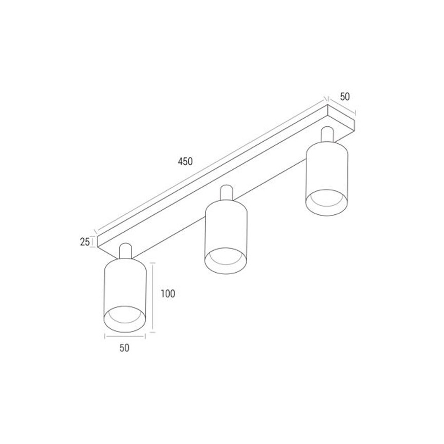 Candeeiro de teto ANGIE com 3 focos, 3x GU10/35W/230V, preto
