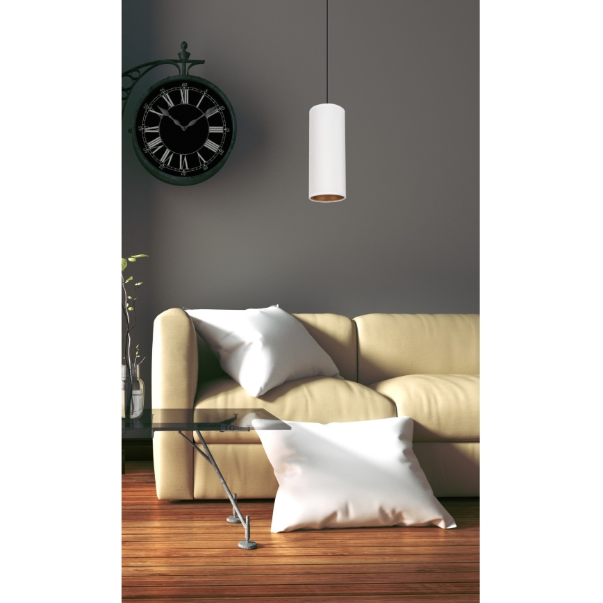 Candeeiro de teto suspenso AVALO 1xE27/60W/230V branco/cobre