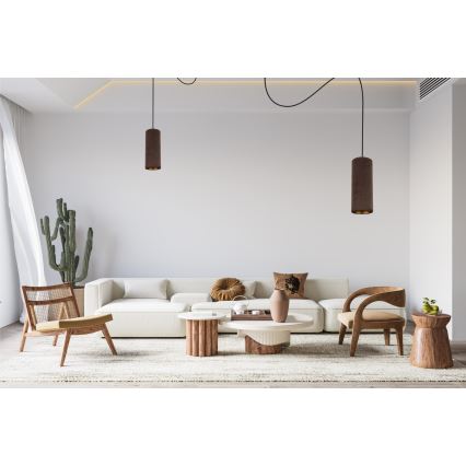 Candeeiro de teto suspenso AVALO 2xE27/60W/230V aranha castanho/cobre