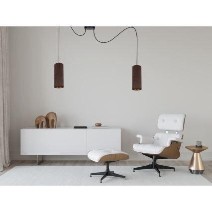 Candeeiro de teto suspenso AVALO 2xE27/60W/230V aranha castanho/cobre