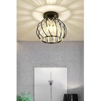 Candeeiro de teto BELLA 1xE27/40W/230V, diâmetro 20 cm, preto