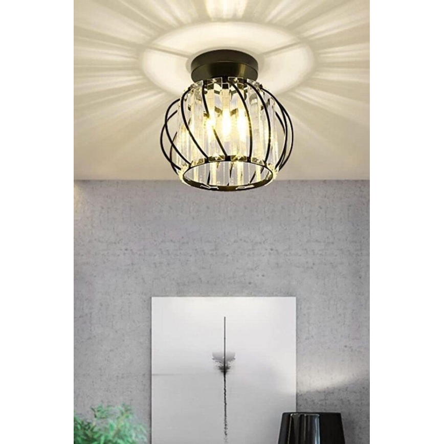 Candeeiro de teto BELLA 1xE27/40W/230V, diâmetro 20 cm, preto