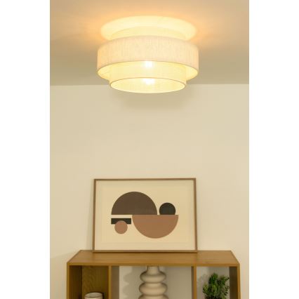 Candeeiro de teto BOHO 1xE27/60W/230V Ø 40 cm creme/juta