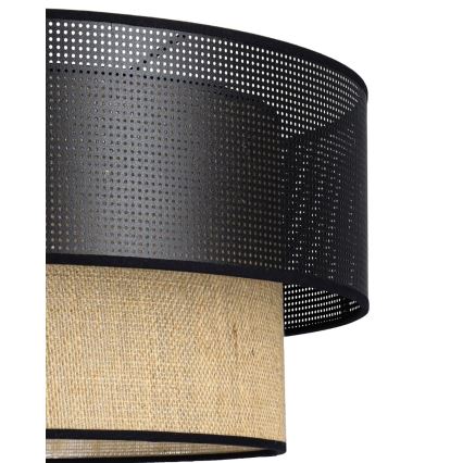 Candeeiro de teto BORHO 1xE27/60W/230V Ø 40 cm preto/juta
