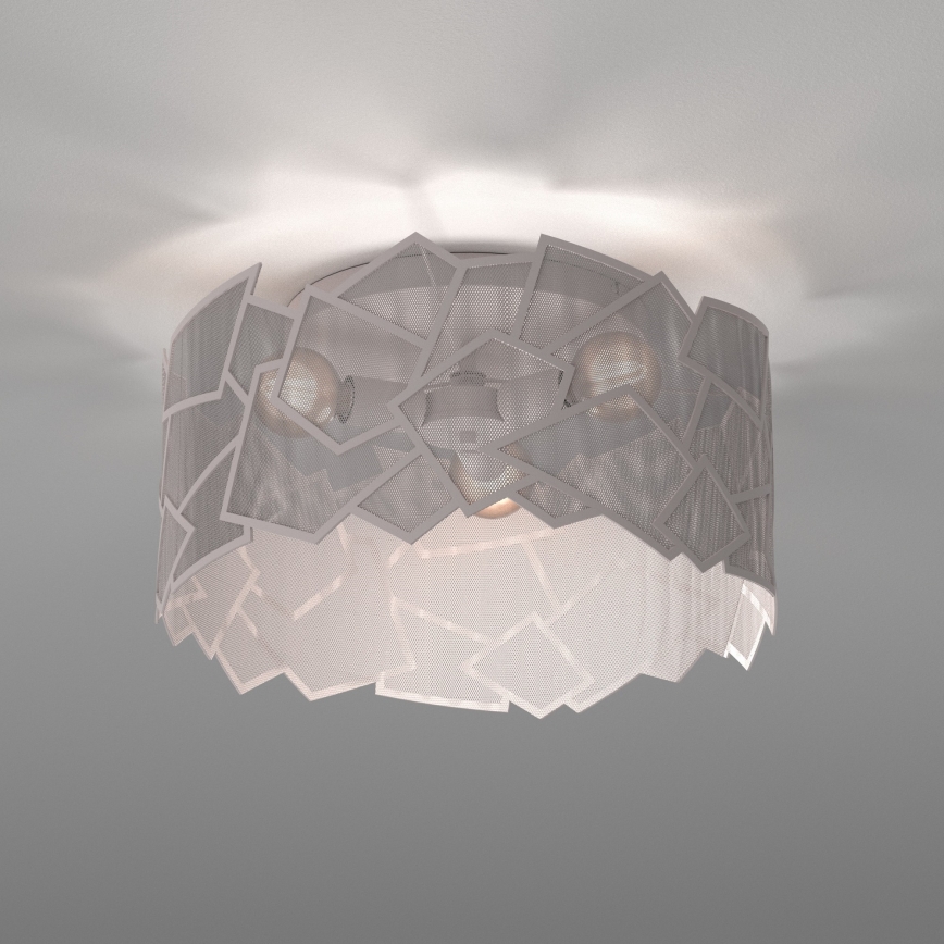 Candeeiro de teto CAMO 3xE27/15W/230V diâmetro 49,5 cm bege