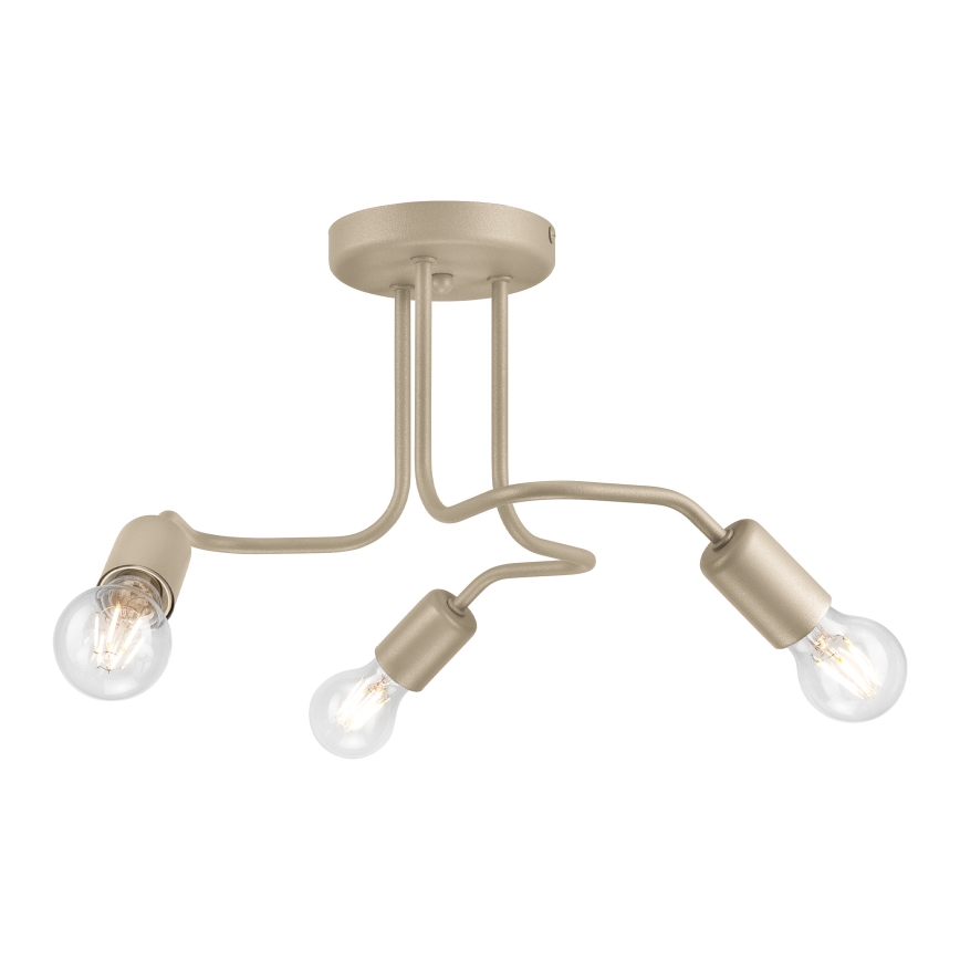 Candeeiro de teto CHARLIE 3xE27/15W/230V bege