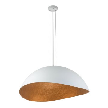 Candeeiro de teto com cabo SOLARIS 1xE27/60W/230V diâmetro 48 cm branco/cobre