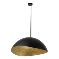 Candeeiro de teto com cabo SOLARIS 1xE27/60W/230V diâmetro 69 cm preto/dourado