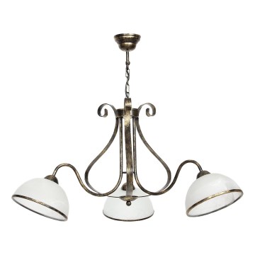 Candeeiro de teto com corrente ANTICA 3xE27/60W/230V