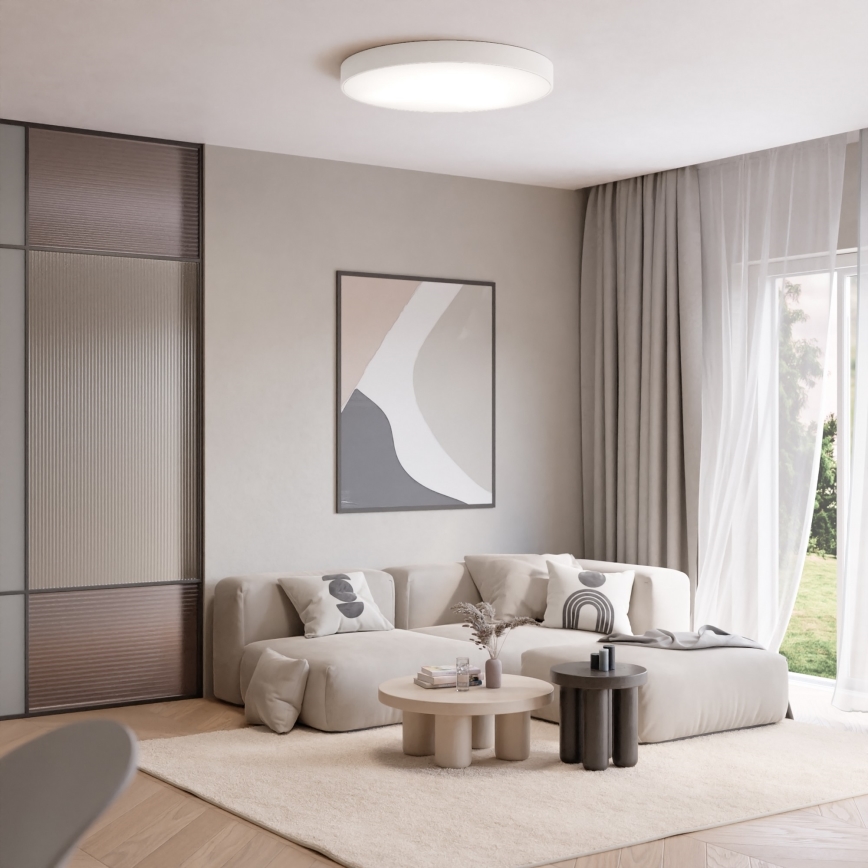 Candeeiro de tecto com sensor de movimento e sensor crepuscular CLEO 5xE27/24W/230V Ø 60 cm branco