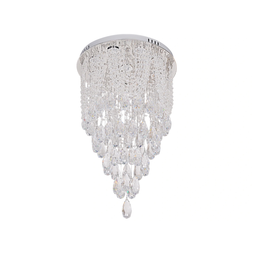 Candeeiro de teto em cristal LED MAJURO LED/30W/230V Ø 40 cm cromado brilhante + comando remoto