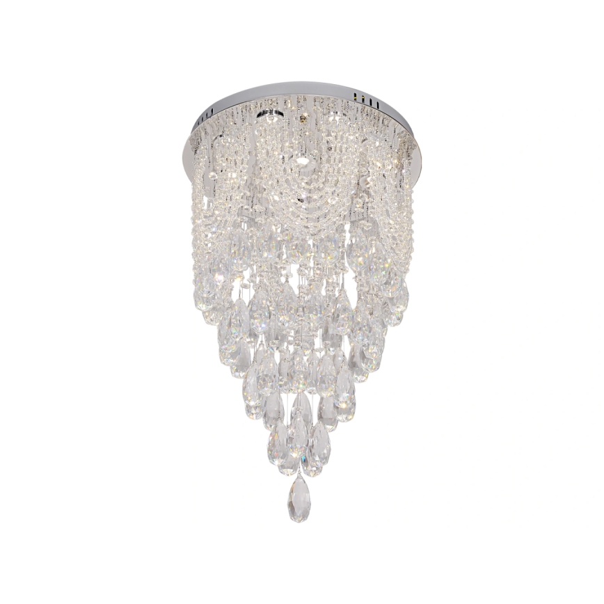 Candeeiro de teto em cristal LED MAJURO LED/30W/230V Ø 40 cm cromado brilhante + comando remoto