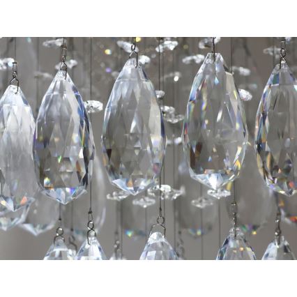 Candeeiro de teto em cristal LED MAJURO LED/30W/230V Ø 40 cm cromado brilhante + comando remoto