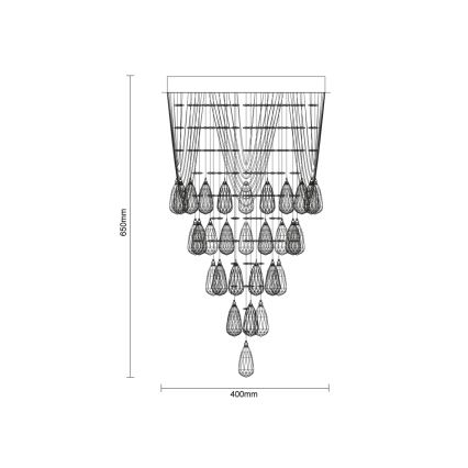 Candeeiro de teto em cristal LED MAJURO LED/30W/230V Ø 40 cm cromado brilhante + comando remoto