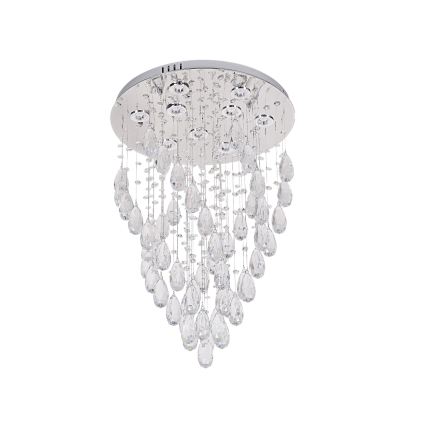 Candeeiro de teto em cristal LED MAJURO LED/30W/230V Ø 45 cm cromado brilhante + controlo remoto