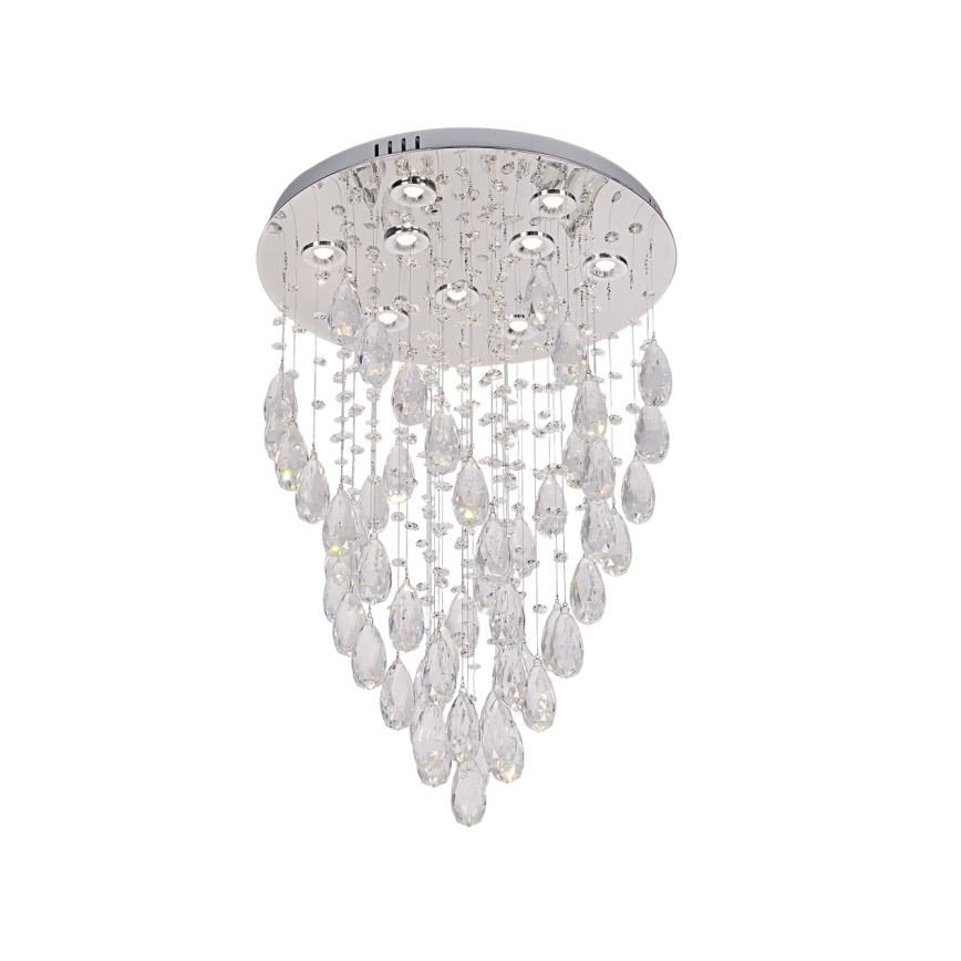 Candeeiro de teto em cristal LED MAJURO LED/30W/230V Ø 45 cm cromado brilhante + controlo remoto