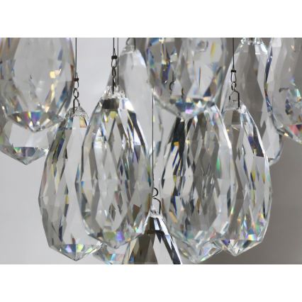 Candeeiro de teto em cristal LED MAJURO LED/30W/230V Ø 45 cm cromado brilhante + controlo remoto