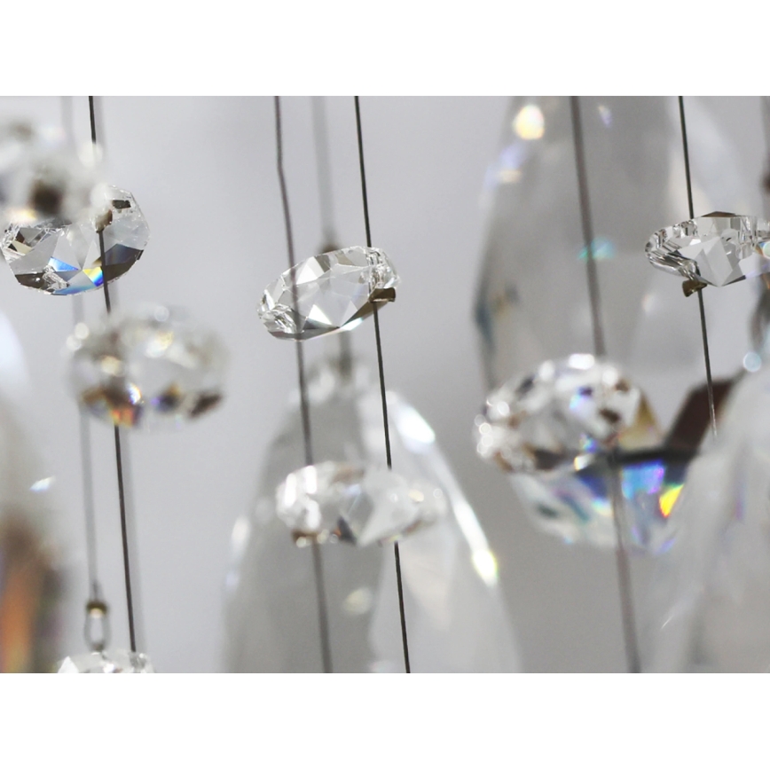 Candeeiro de teto em cristal LED MAJURO LED/30W/230V Ø 45 cm cromado brilhante + controlo remoto
