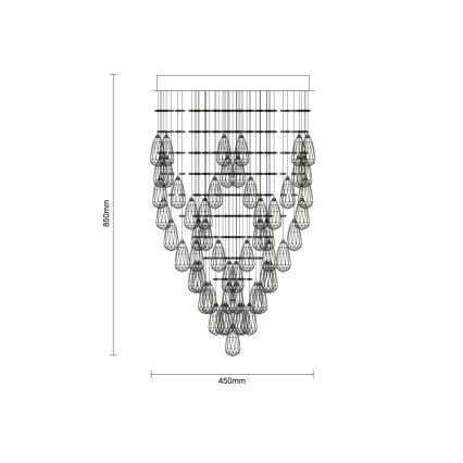 Candeeiro de teto em cristal LED MAJURO LED/30W/230V Ø 45 cm cromado brilhante + controlo remoto