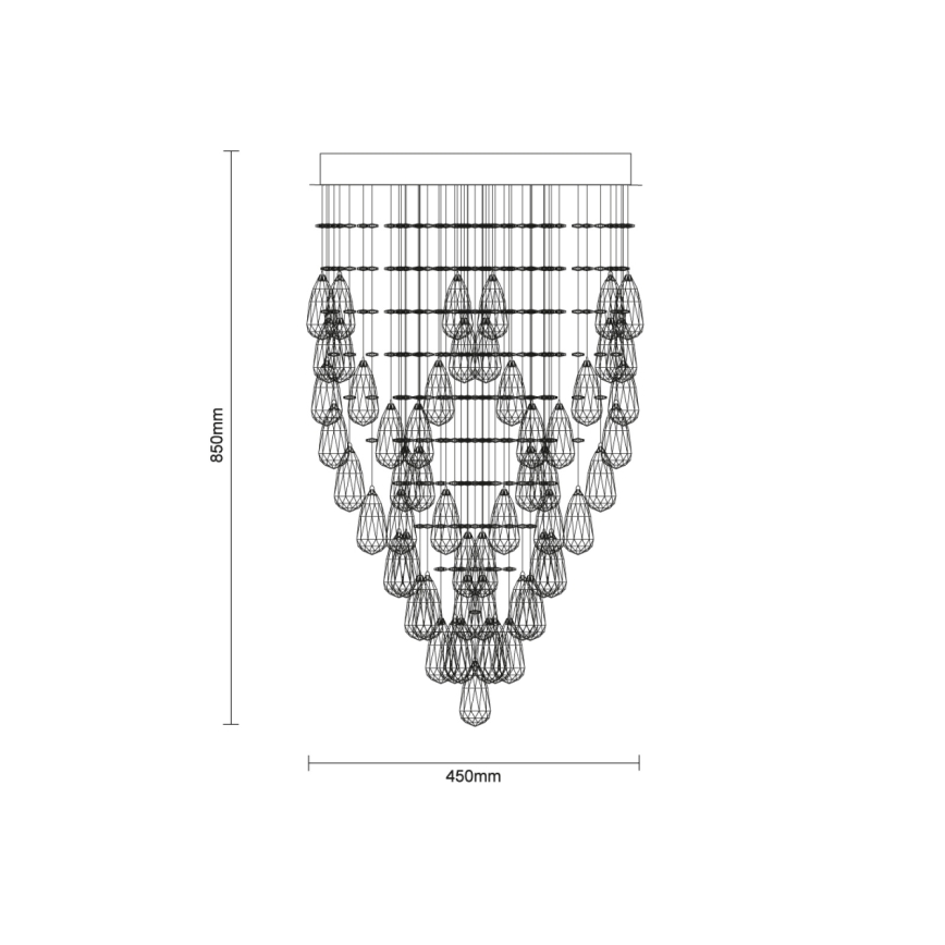 Candeeiro de teto em cristal LED MAJURO LED/30W/230V Ø 45 cm cromado brilhante + controlo remoto