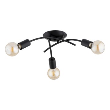 Candeeiro de teto de montagem aparente TORIZO 3xE27/15W/230V preto