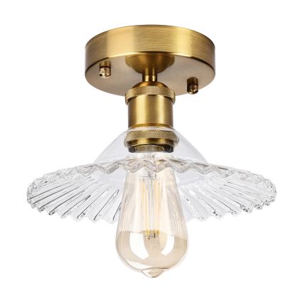 Candeeiro de teto de montagem aparente TRISH 1xE27/15W/230V dourado/transparente