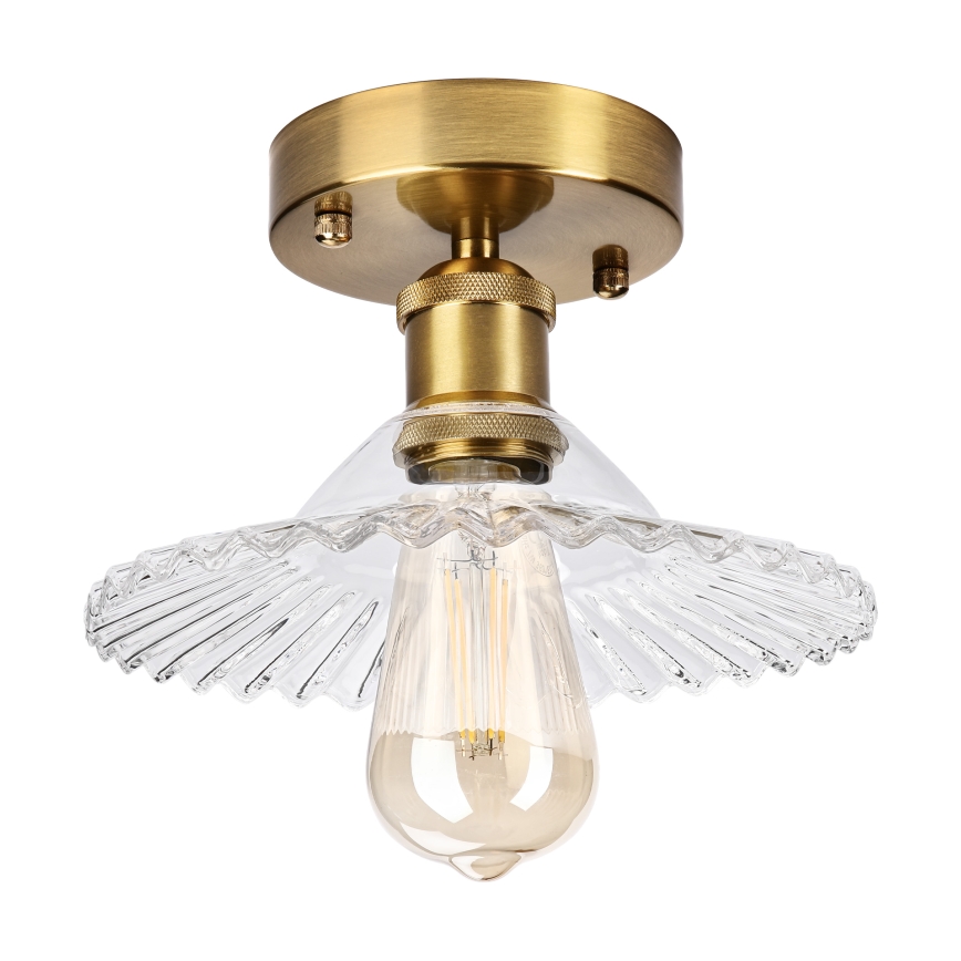 Candeeiro de teto de montagem aparente TRISH 1xE27/15W/230V dourado/transparente