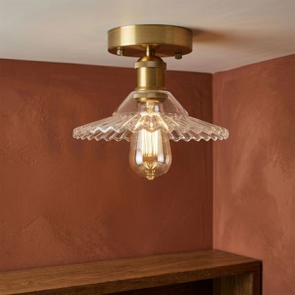 Candeeiro de teto de montagem aparente TRISH 1xE27/15W/230V dourado/transparente