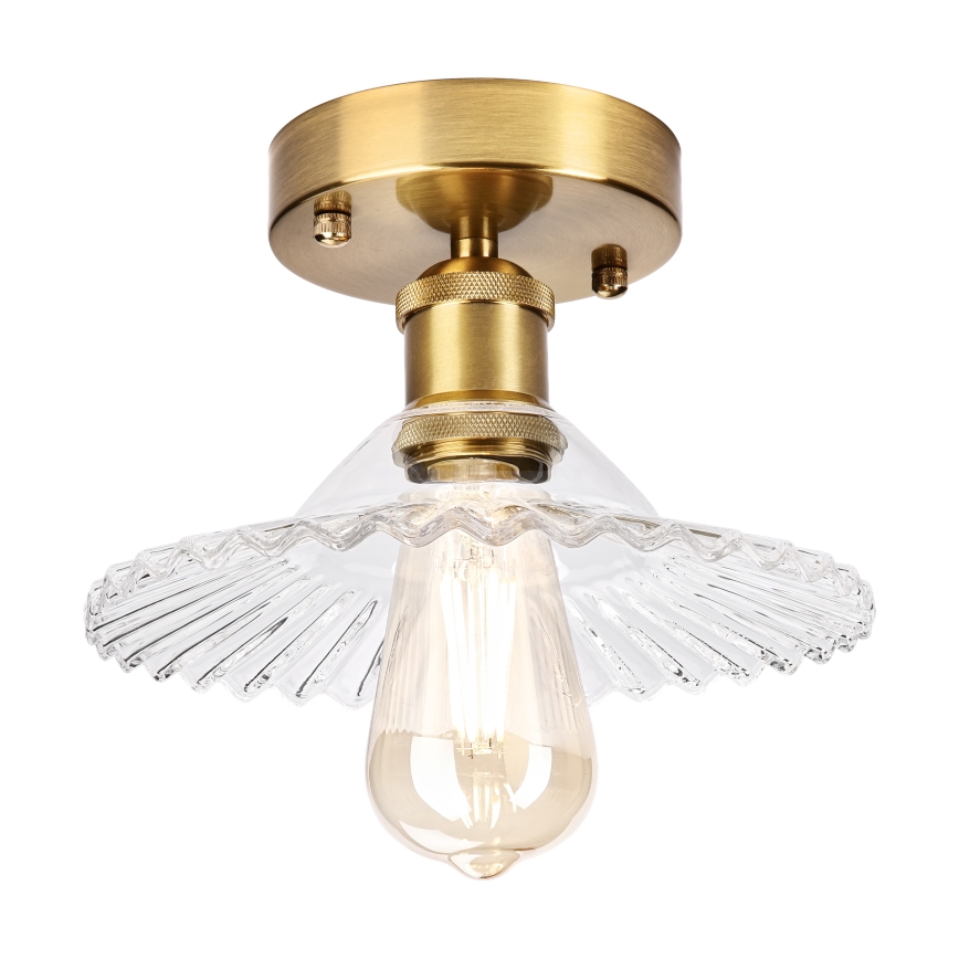 Candeeiro de teto de montagem aparente TRISH 1xE27/15W/230V dourado/transparente