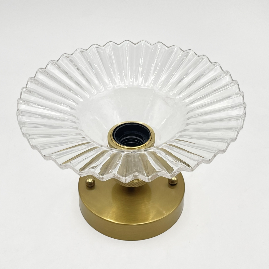Candeeiro de teto de montagem aparente TRISH 1xE27/15W/230V dourado/transparente