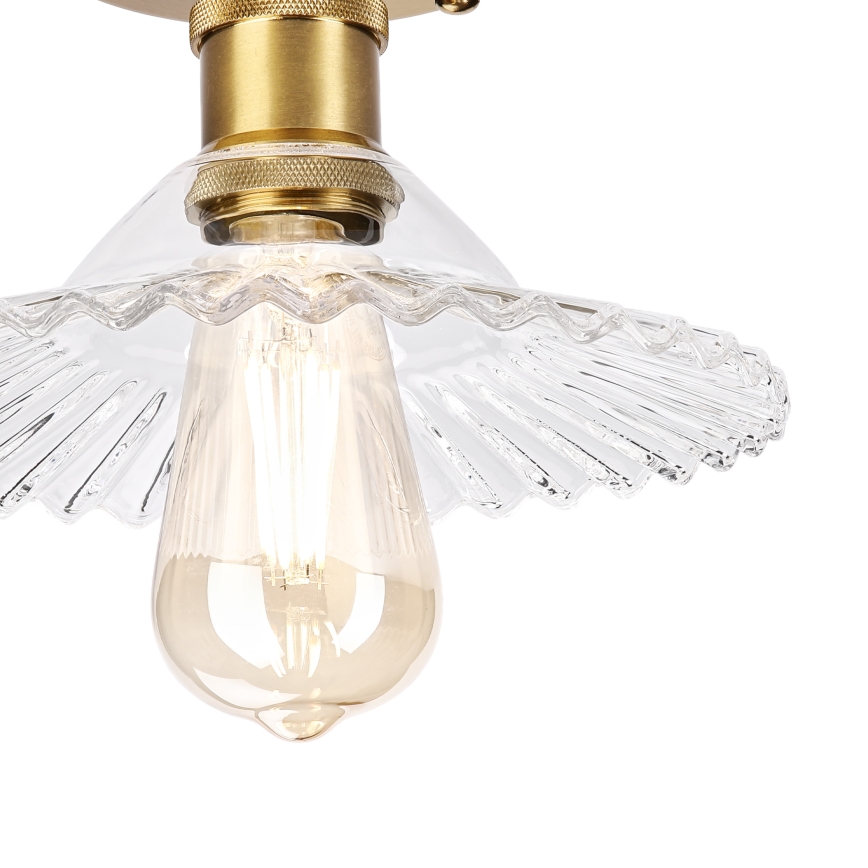 Candeeiro de teto de montagem aparente TRISH 1xE27/15W/230V dourado/transparente
