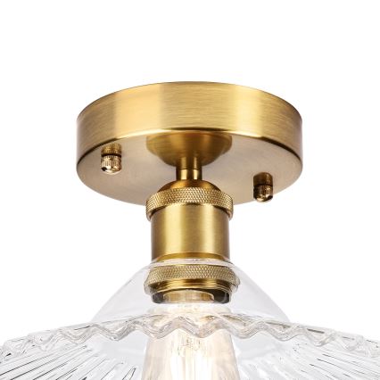 Candeeiro de teto de montagem aparente TRISH 1xE27/15W/230V dourado/transparente