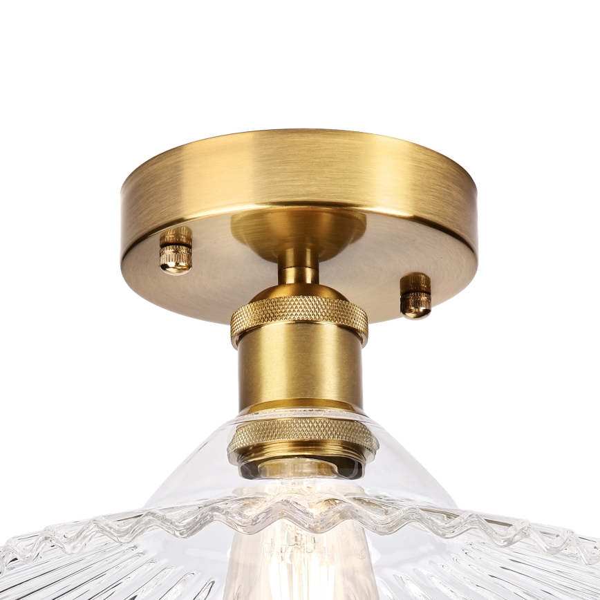 Candeeiro de teto de montagem aparente TRISH 1xE27/15W/230V dourado/transparente