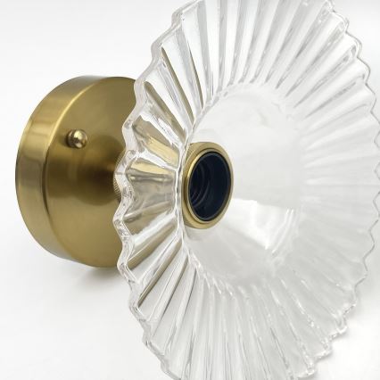 Candeeiro de teto de montagem aparente TRISH 1xE27/15W/230V dourado/transparente